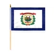 4"x6" & 12"x18'' West Virginia ePoly Printed Stick Flags | https://www.bestnamebadges.com