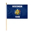 4"x6" & 12"x18'' Wisconsin ePoly Printed Stick Flags | https://www.bestnamebadges.com