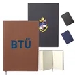 Softcover Notebook w/ Custom Imprint & Woven Fabric Bookmark | https://www.bestnamebadges.com