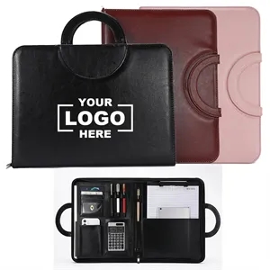 A4 Business Padfolio, Folder Organizer With Zipped Handle
