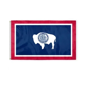 3'x5' Wyoming ePoly Printed Flags | https://www.bestnamebadges.com