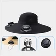 Wide Brim Sun Hat With 2 Solar Fan USB Charging | https://www.bestnamebadges.com