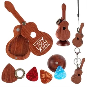 Padauk Guitar Pick Holder with Guitar Picks