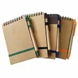 Eco Spiral Notebook With Recycled Pen And Elastic Closure | https://www.bestnamebadges.com