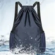 Drawstring Sports Backpack With Mesh Sides And Dual Straps | https://www.bestnamebadges.com