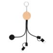 10W Bamboo Multi-Charging Cables Keyring With Watch Dock | https://www.bestnamebadges.com