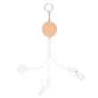 10W Bamboo Multi-Charging Cables Keyring With Watch Dock | https://www.bestnamebadges.com