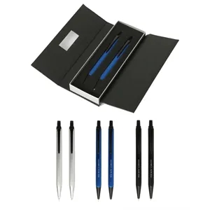 Union Printed - Triangle Metal Barrel Pen & Pencil Set Box