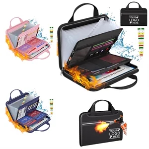 A4 Fireproof Accordion File Organizer with Handle