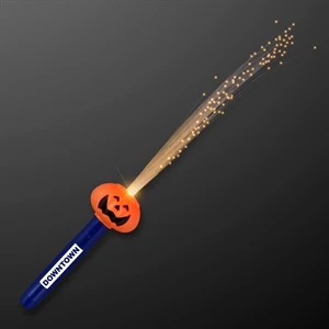 Pumpkin face fiber optic LED wands