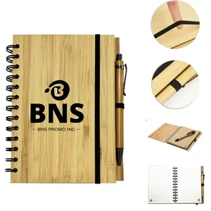 Bamboo Notebook With A Pen