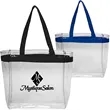Clear Plastic Tote Bag w/ Colored Handles | https://www.bestnamebadges.com