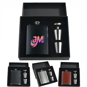 8 Oz Flask Gift Set With 2 Shots