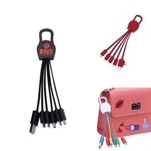 5 in 1 Charging Cable Keychain Hiking Buckle
