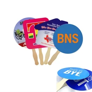 Double Sided Paper Fans with Wooden Sticks