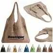 Eco Friendly Knit Shoulder Tote With Vintage Mesh Design | https://www.bestnamebadges.com