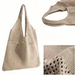 Eco Friendly Knit Shoulder Tote With Vintage Mesh Design | https://www.bestnamebadges.com