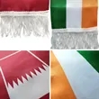 Custom Polyester Satin Soccer Fan Scarf With Fringe | https://www.bestnamebadges.com