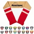 Custom Knit Scarf With Fringe For Sports School Events | https://www.bestnamebadges.com