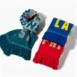 Custom Knit Scarf With Fringe For Sports School Events | https://www.bestnamebadges.com