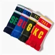 Custom Knit Scarf With Fringe For Sports School Events | https://www.bestnamebadges.com