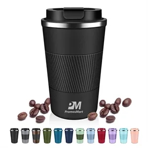 12oz Stainless Steel Insulated Travel Coffee Mug | https://www.bestnamebadges.com