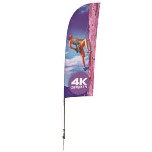 9' Streamline  Blade Sail Sign Flag, 1-Sided, Ground Spike