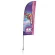 9' Streamline  Blade Sail Sign Flag, 1-Sided, Ground Spike | https://www.bestnamebadges.com