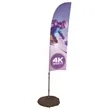7' Streamline Blade Sail Sign Flag, 1-Sided, Scissor Base | https://www.bestnamebadges.com