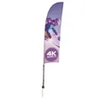 7' Streamline  Blade Sail Sign Flag, 1-Sided, Ground Spike | https://www.bestnamebadges.com