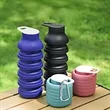 20Oz Collapsible Silicone Water Bottle With Loop | https://www.bestnamebadges.com