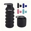 20Oz Collapsible Silicone Water Bottle With Loop | https://www.bestnamebadges.com