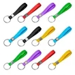 Solid Color Personalized Custom Rubber Wristband Keychain | https://www.bestnamebadges.com