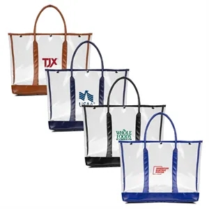Luxe Button-Top Tote with PU Leather Trim