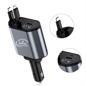 Retractable Car Charger Head For IPhone Galaxy Etc