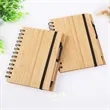Bamboo Leather Cover Creative Stationery Coil Note Notebook | https://www.bestnamebadges.com