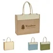 Jute Tote Bag With Front Pocket | https://www.bestnamebadges.com