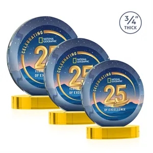 Gibralter Vividprint™ Award on Alberton Base - Gold | https://www.bestnamebadges.com