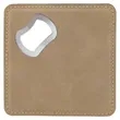 4"x4" Square Light Brown Coaster w/ Bottle Opener | https://www.bestnamebadges.com