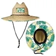 Sun Straw Hat with Custom Patch | https://www.bestnamebadges.com