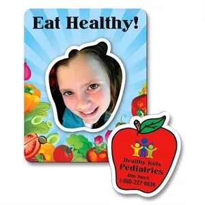 Apple Punch Out Picture Frame Magnet | https://www.bestnamebadges.com