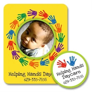 Circle Punch Out Picture Frame Magnet | https://www.bestnamebadges.com