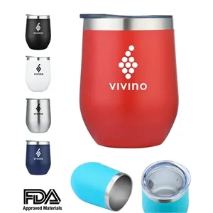 12oz Double Wall Stainless Steel Wine Tumbler Vacuum Insulat