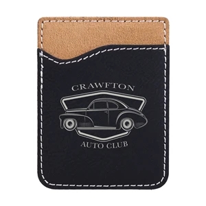 Black & Silver Leatherette Phone Wallet