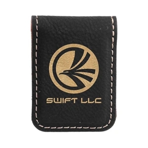 Black & Gold Leatherette Money Clip