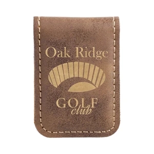 Rustic & Gold Leatherette Money Clip