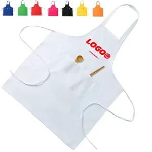 Custom Polyester Apron With Pocket Adjustable Cooking Bib