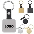 Modern Square Round Metal Leather Keychain Tag Branding | https://www.bestnamebadges.com