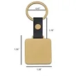 Modern Square Round Metal Leather Keychain Tag Branding | https://www.bestnamebadges.com