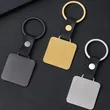 Modern Square Round Metal Leather Keychain Tag Branding | https://www.bestnamebadges.com